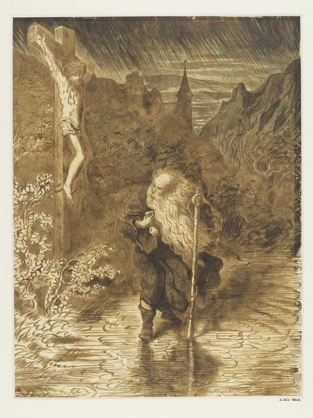The Wandering Jew,  Gustave Doré (1856). A drawing for The Legend of the Wandering Jew.
